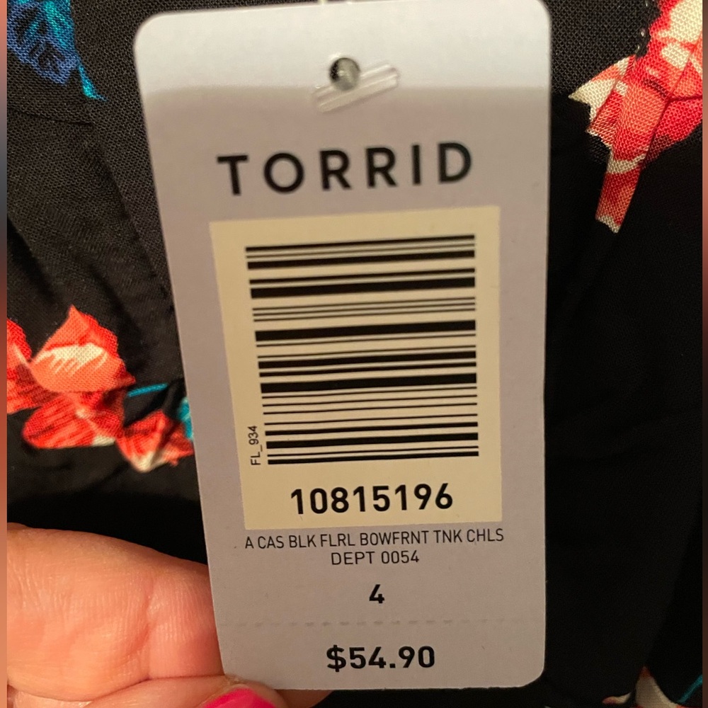 NWT Torrid Black Dress with Red and Teal Floral Pattern - Picture 6 of 6